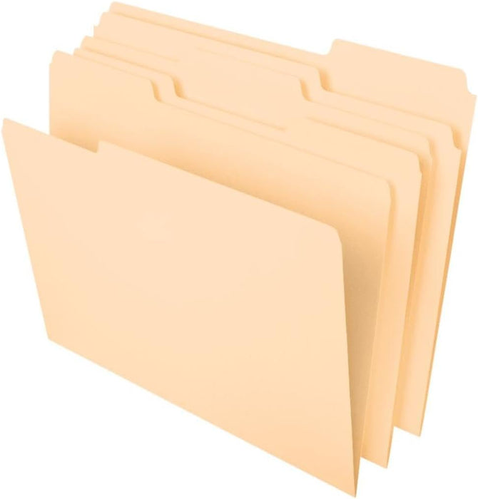 Pendaflex File Folders, Letter Size, 8-1/2" x 11", Classic Manila, 1/3-Cut Tabs in Left, Right, Center Positions, 100 Per Box| 13 Options