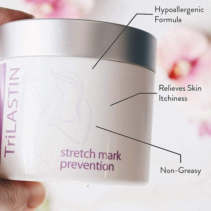 Coffret Crème Prévention Vergetures Maternité TriLASTIN avec Huile Corporelle Nourrissante et Accélérateur Hydro-Thermique