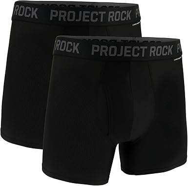 Under Armour mens Men's Project Rock Performance Tech Mesh Boxerjock Brief, 5" Inseam, 2-pack