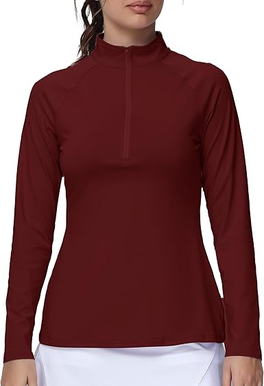 Golf Shirts for Woman UPF 50+ Sun Protection Quick Dry Lightweight Long Sleeve Polo Shirts for Woman Rash Guard