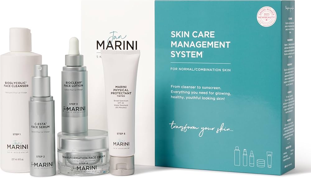 un système de gestion des soins de la peau Marini Skin Research - Avec protection physique teintée SPF 45 Marini - Peau sèche/très sèche