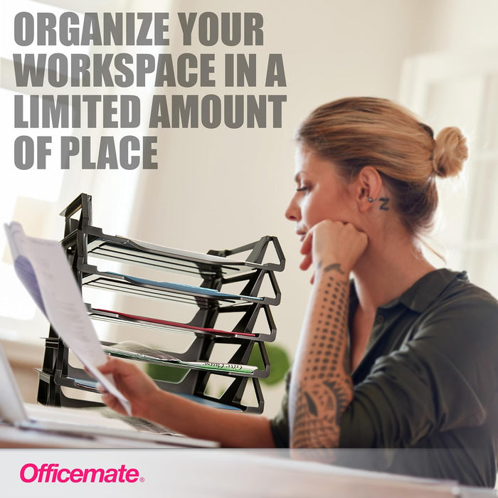 Officemate Recycled Desk Tray, Side Load, 15 1/8 x 8 7/8 x 15, Letter/A4 (26212) (Pack of 24)