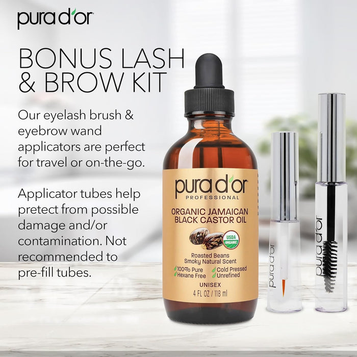 PURA D'OR 4 Oz ORGANIC Jamaican Black Castor Oil