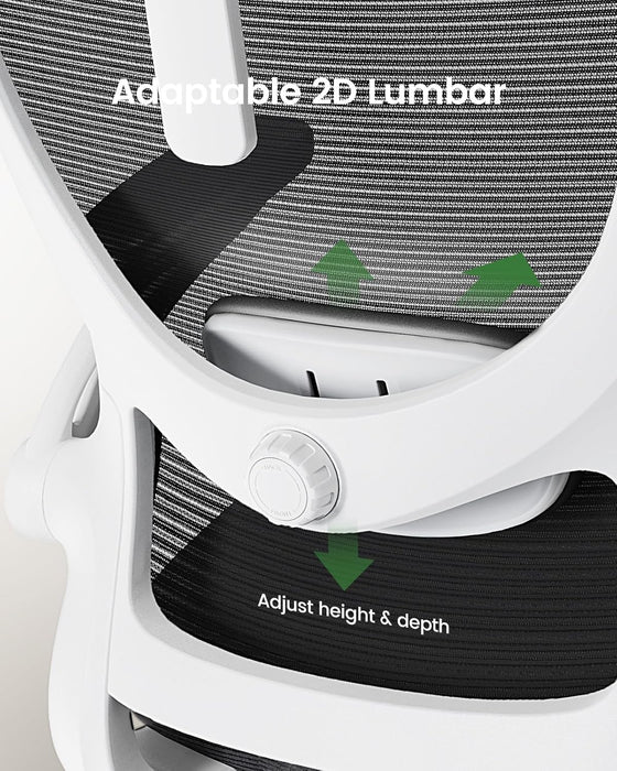 Marsail Ergonomic Office Chair: Office Computer Desk Chair with High Back Mesh and Adjustable Lumbar Support Rolling Work Swivel Task Chairs with Wheel 3D Armrests and Headrest