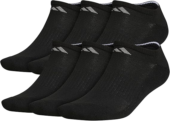 adidas Men's Athletic Cushioned 6-Pack No Show, Socks for Men