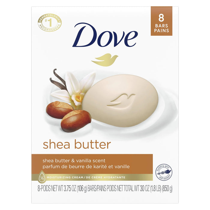 Jabón en barra Dove Beauty con manteca de karité, 8 unidades