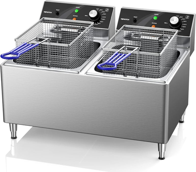 Friteuses électriques avec panier Friteuse électrique de comptoir pour restaurant avec 2...