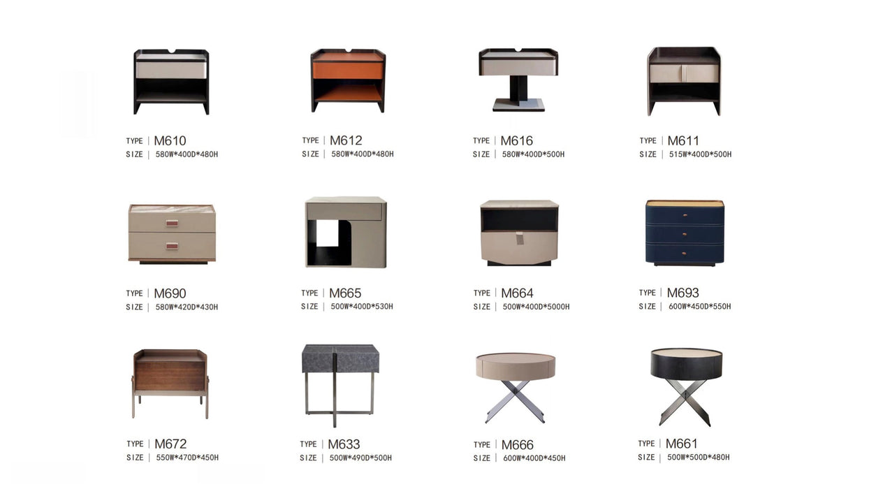 Saddle Leather Bedside Table Modern Simple Light Luxury High-end Bedside Table Home Bedroom Hotel Storage Cabinet Side Table