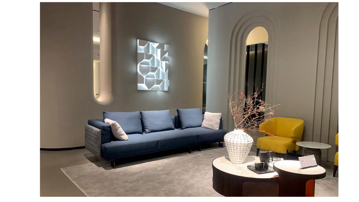 High End Italian Minimalist Villa Straight 3 Seat Sofa Couch Set Living Room Customs Modern Modular Sofa Design