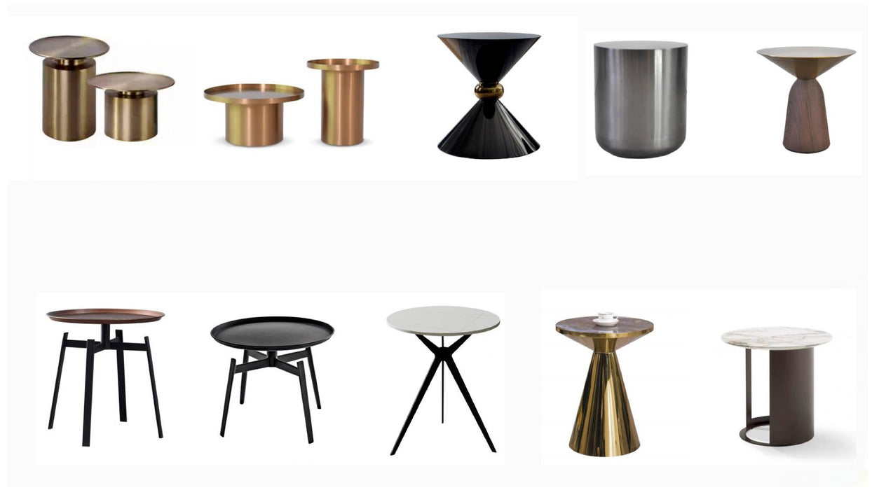 Amazing Store Marble Black and Rosegold Finish Coffee Table, Modern Sofa Side Table, Center Table for Living Room, Bedroom