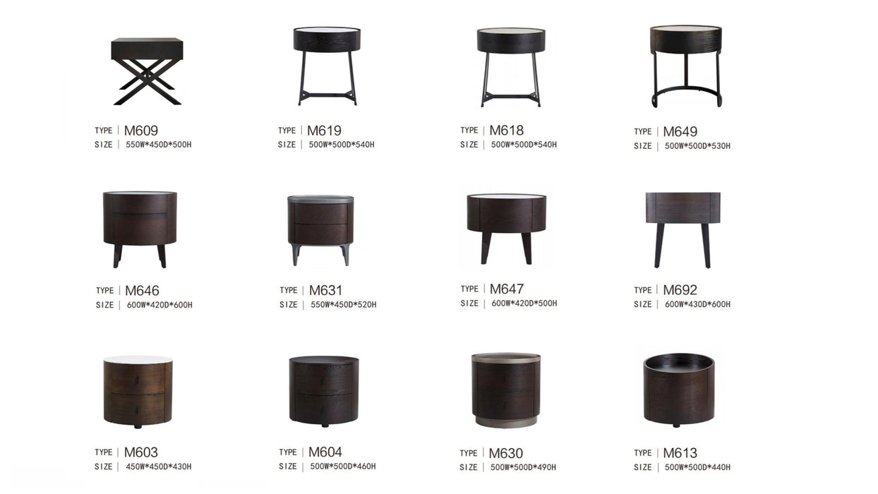Italian Modern Style Simple Bed Side Table Nightstand