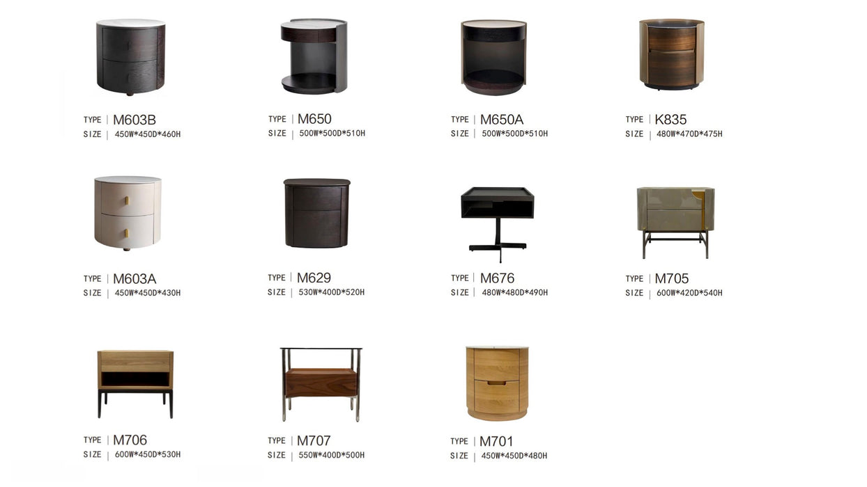 Minimalist Design Small Apartment Night Table Master Bedroom Solid Wood Storage Locker Cylindrical Bedside Table