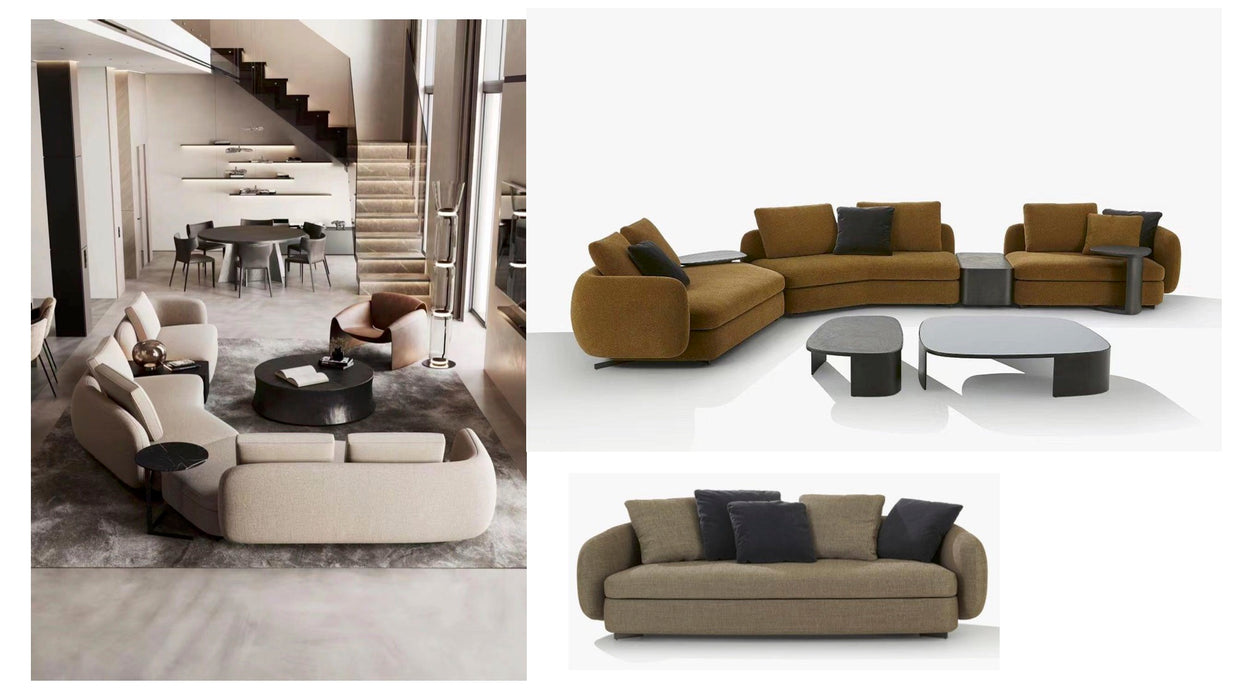Nabuk Italian Leather Circular Lounge Couch Nordic Executive Sofa Luxury Modern