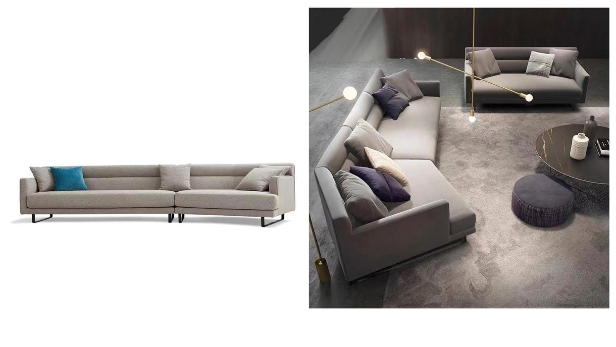 Modern Fabric Metal Frame Corner Sofa Comfort Couch Sofa
