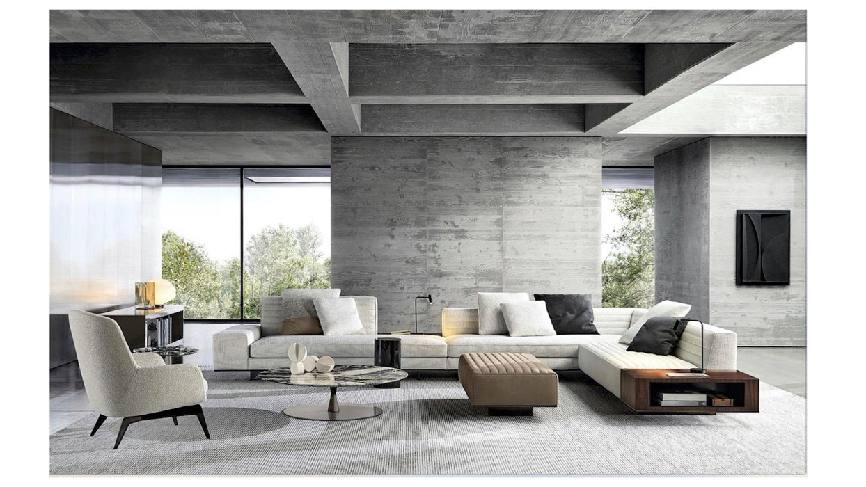 New Luxury Open Design L Shaped Italian Sectional Linen Sofa Set Collection Furniture