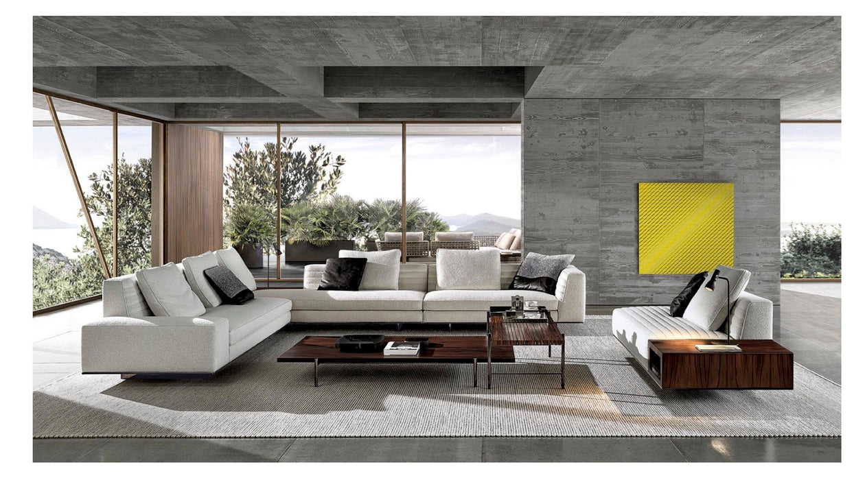 New Beautiful High Legs Modern L Shaped Sectional Sofa Set With Storage Function of Shelf Living Room Designs