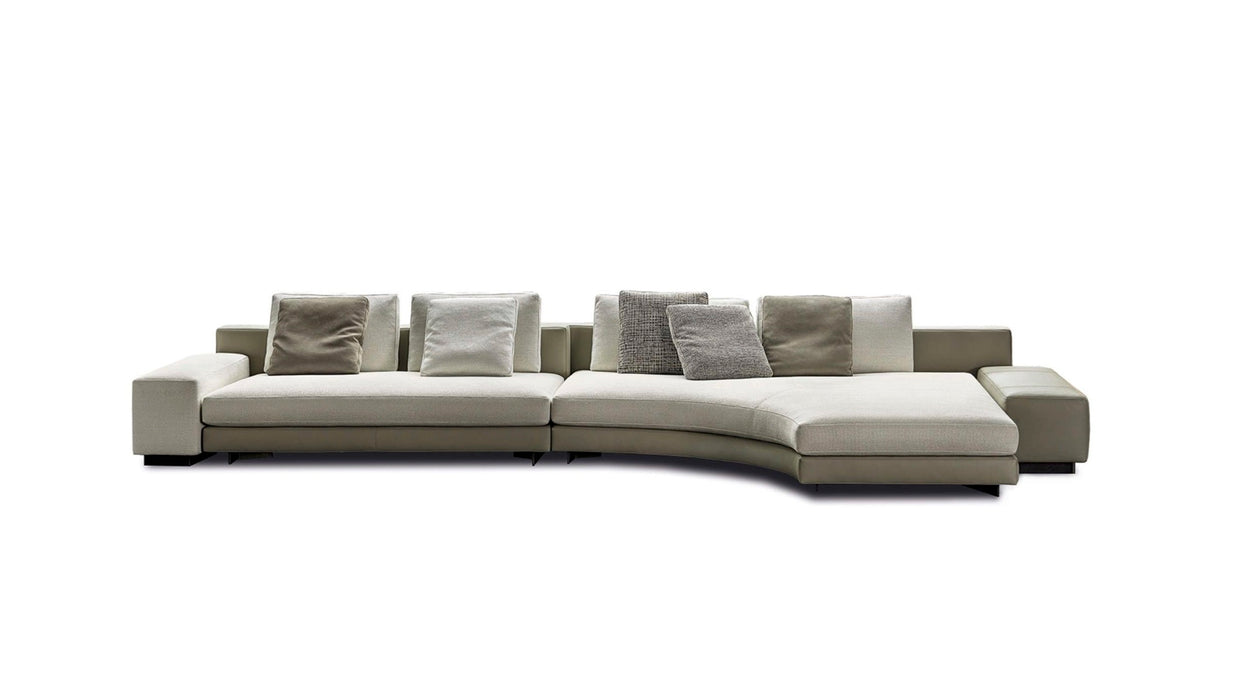 Modern beige sectional sofa on a white background