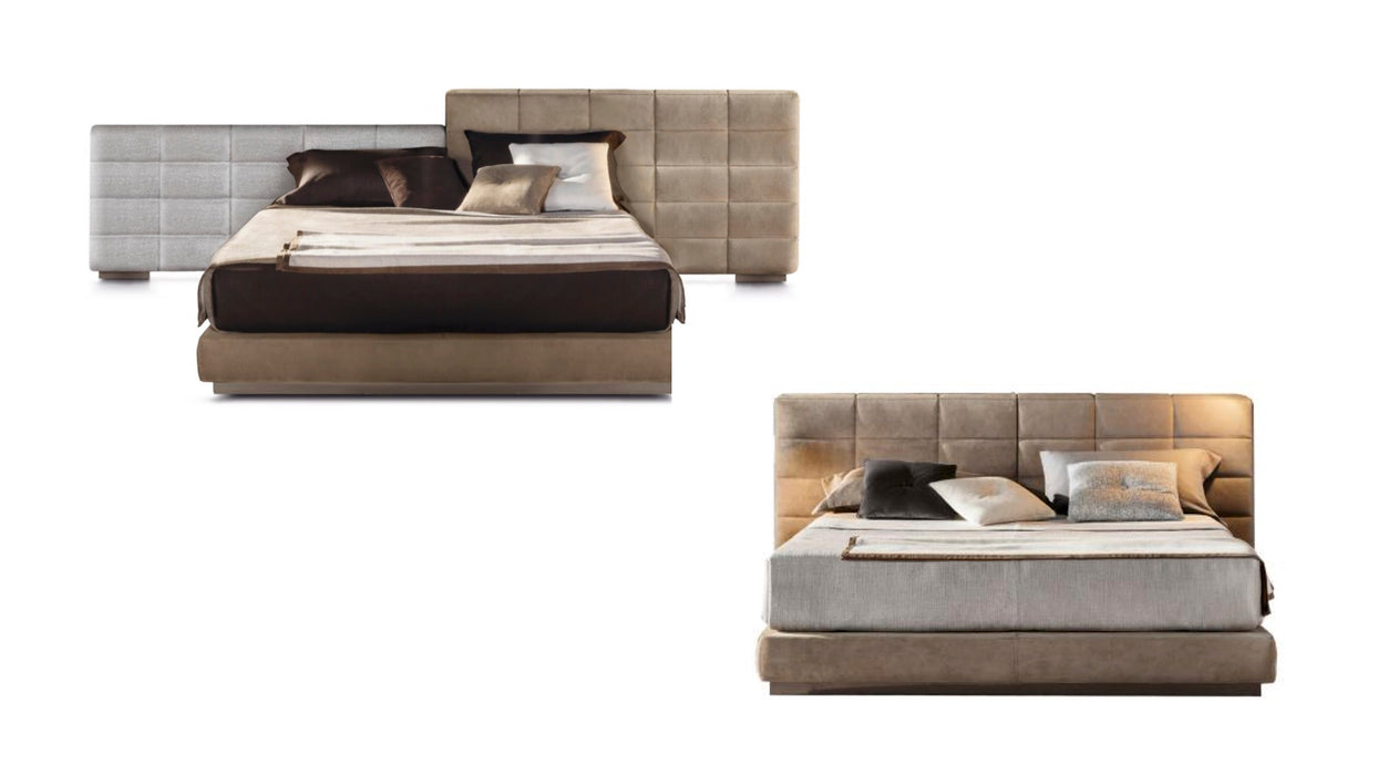 Portofino Villa Big Size Bed Set Hotel Lobby Custom Light Luxury Luxury Bed Brown Velvet Queen Bed Modern Bedroom Furniture Set