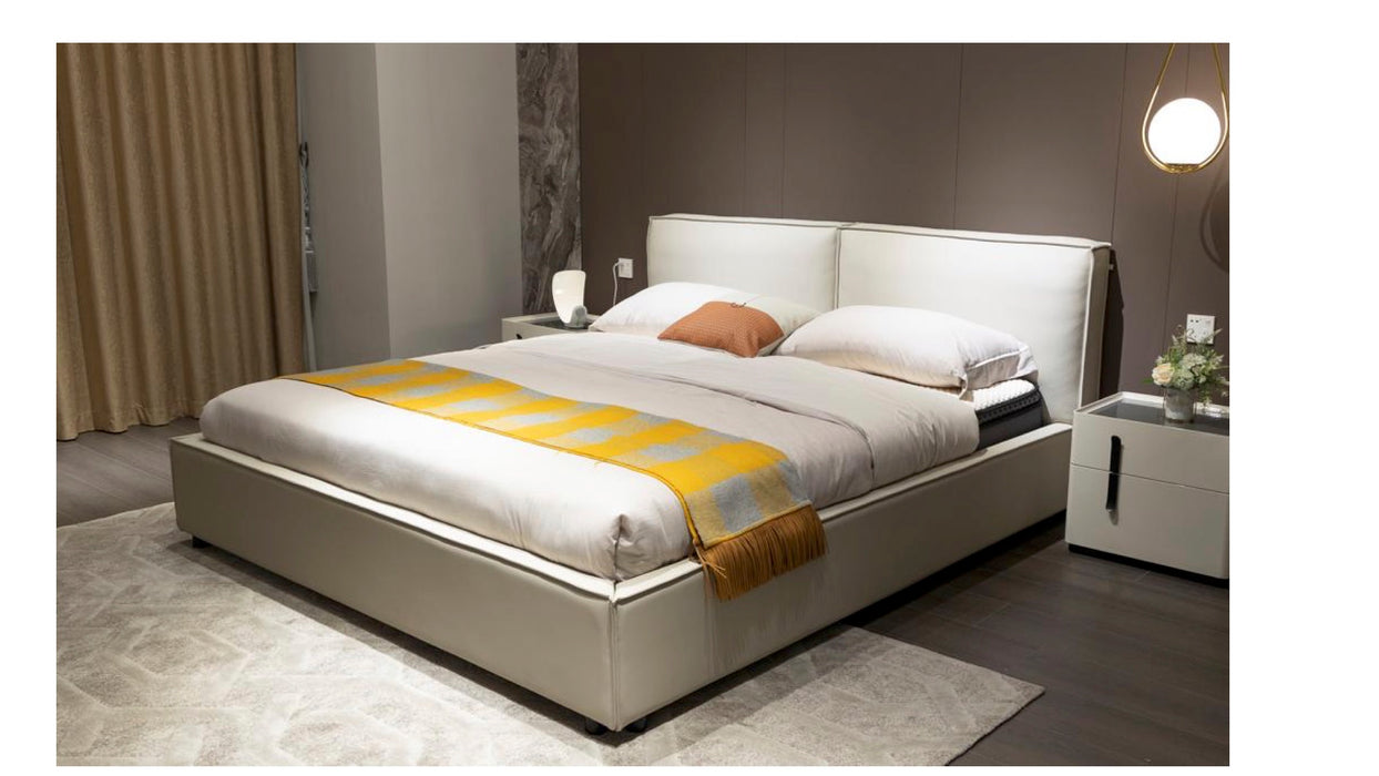 CUBE CONTEMPORARY LEATHER BED FRAME