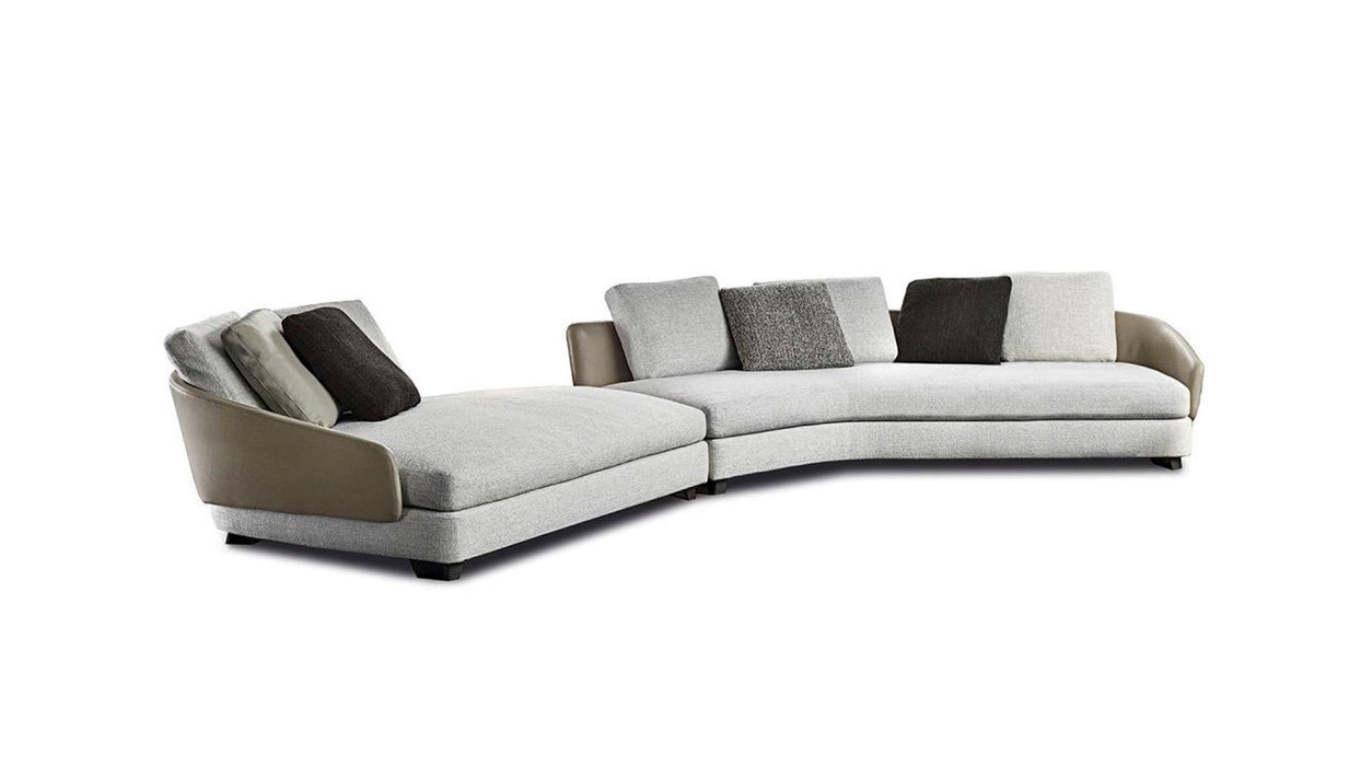 Hot Sale Italian Minimalism Design Living Room Furniture Freely Combined Modular Fabric and Real Leather Sectional Sofa