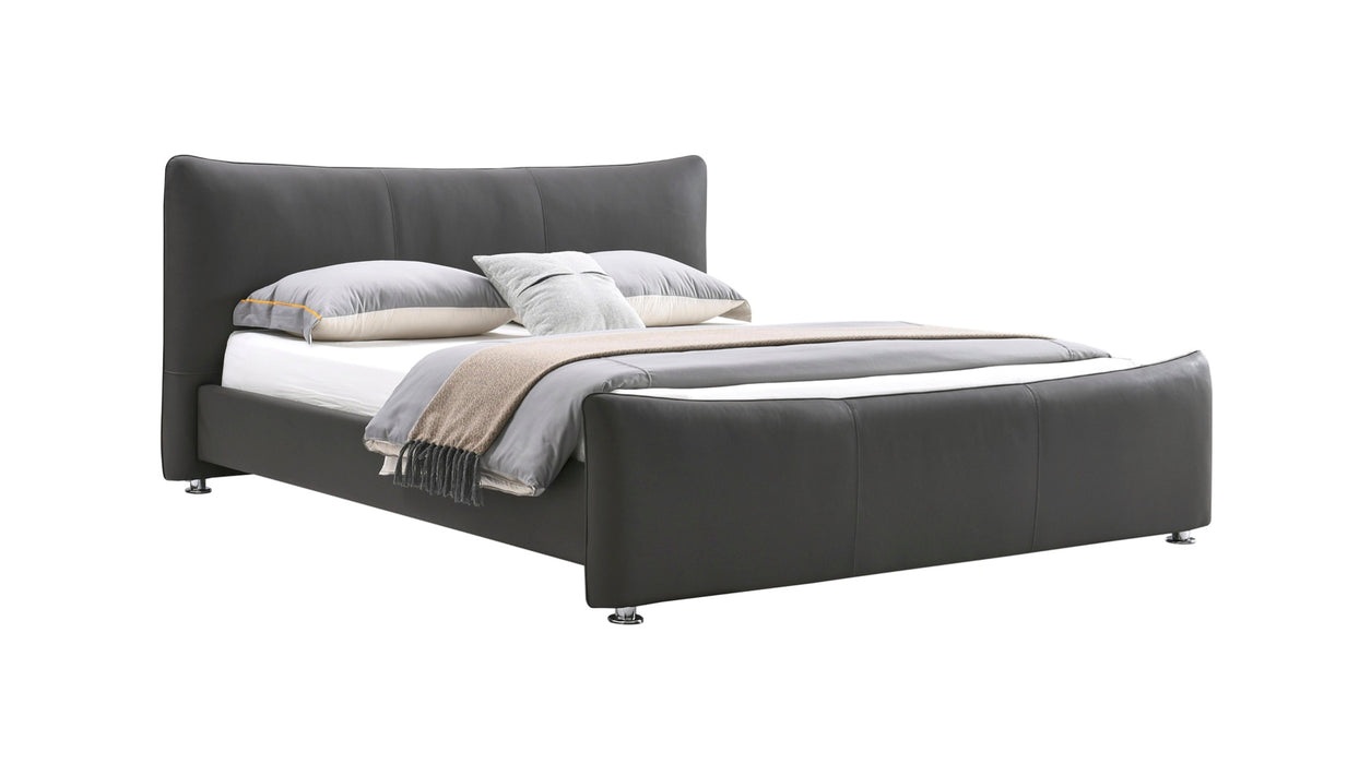 BFP Home Modern Style Genuine Leather Queen Size Bed Room Furnitures Sofa Bed Modern Leather Bed