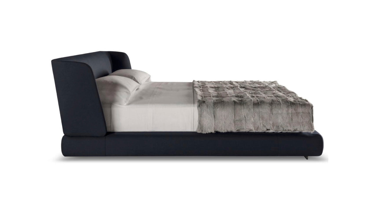 High End Modern Bed Frame 1.8 m Black Fabric Double Bed King Size Bedroom Furniture