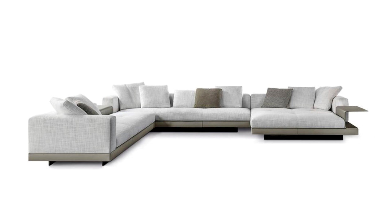 Gray sectional sofa with cushions