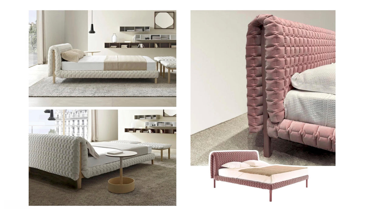 Designer Ruche Bed Solid Wood Ash Wedding Room Bed French High-End Double Fabric Bed Freehand Space Villa Large Flat