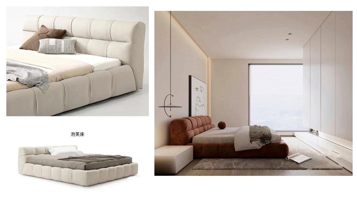 Modern Minimalist 1.8m Ottoman Bed Master Bedroom Wedding Bed king Size Solid Wood Bed Frame Design