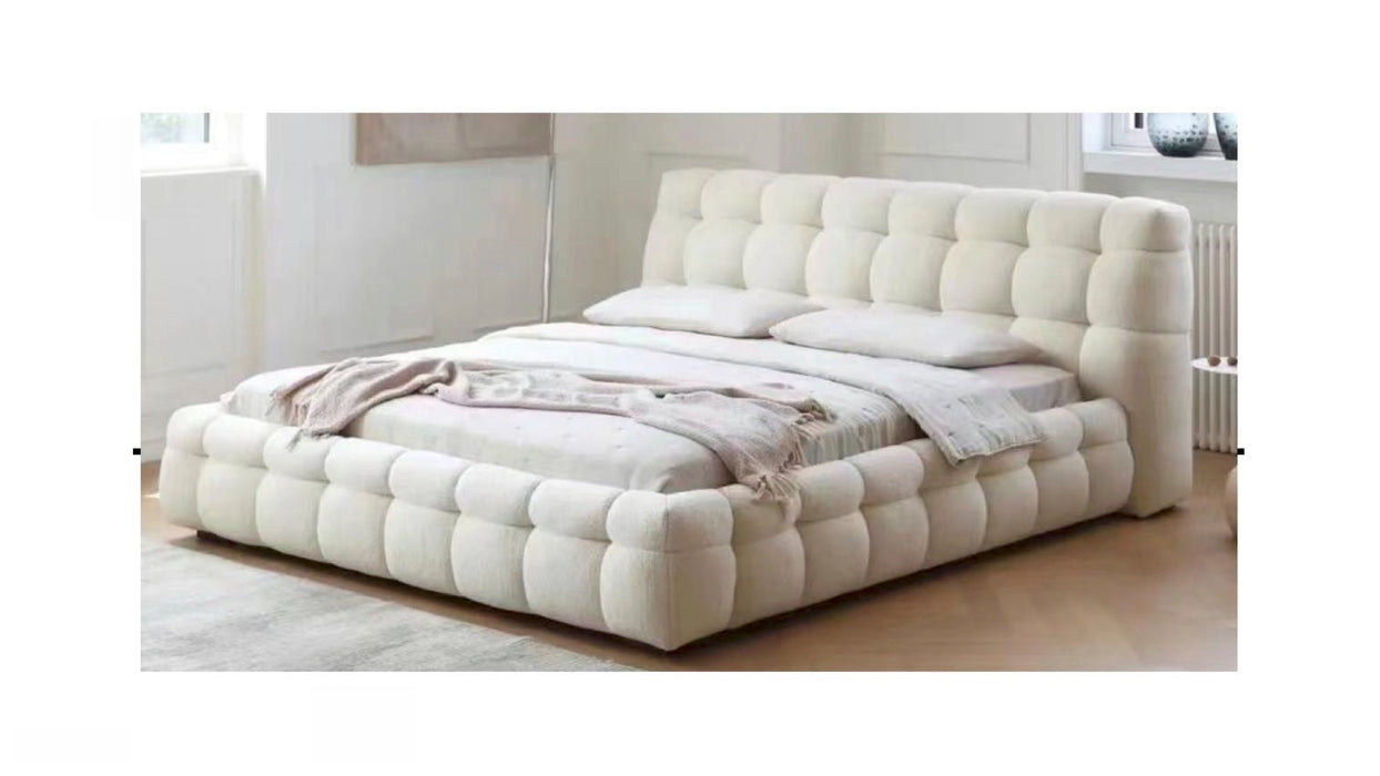 Latest Fabric Modern Design Bed Upholstered Double Soft Bed High Quality King and Queen Size Bed Frame Pretty Bedroom Furniture