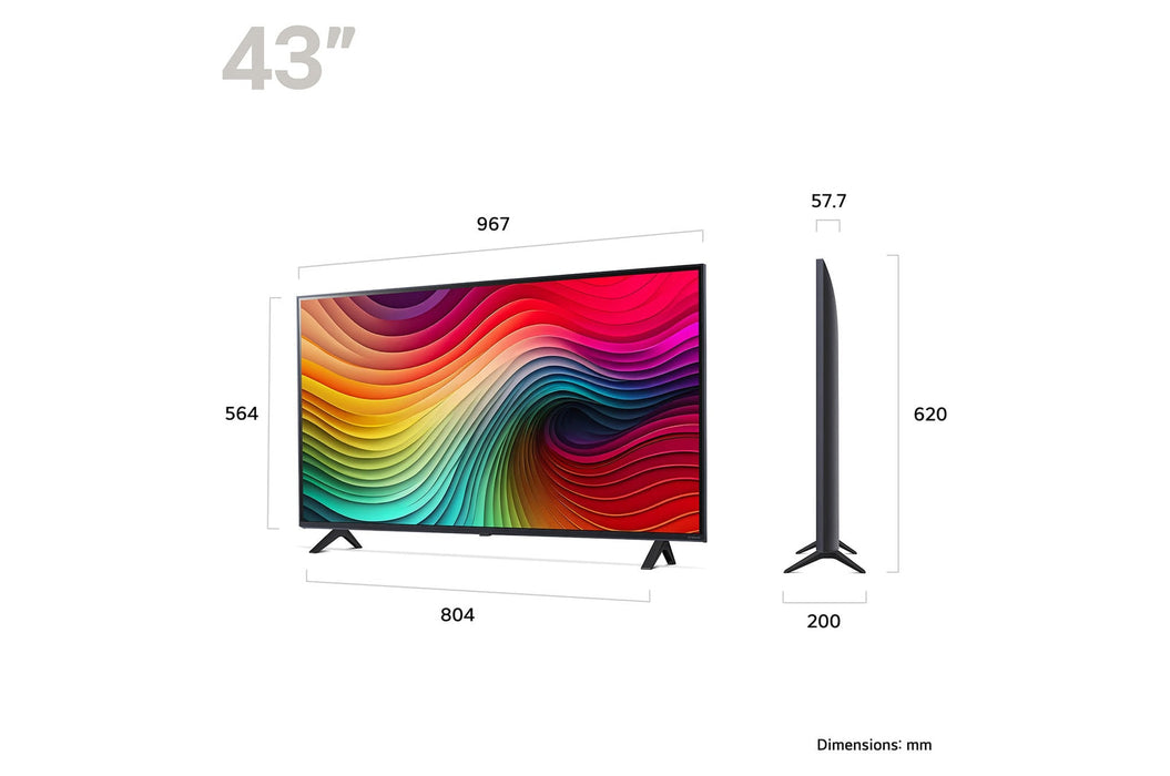 Televisor LG NANO81 NANO de 43 pulgadas (2024) | 43NANO81T6A.AEK