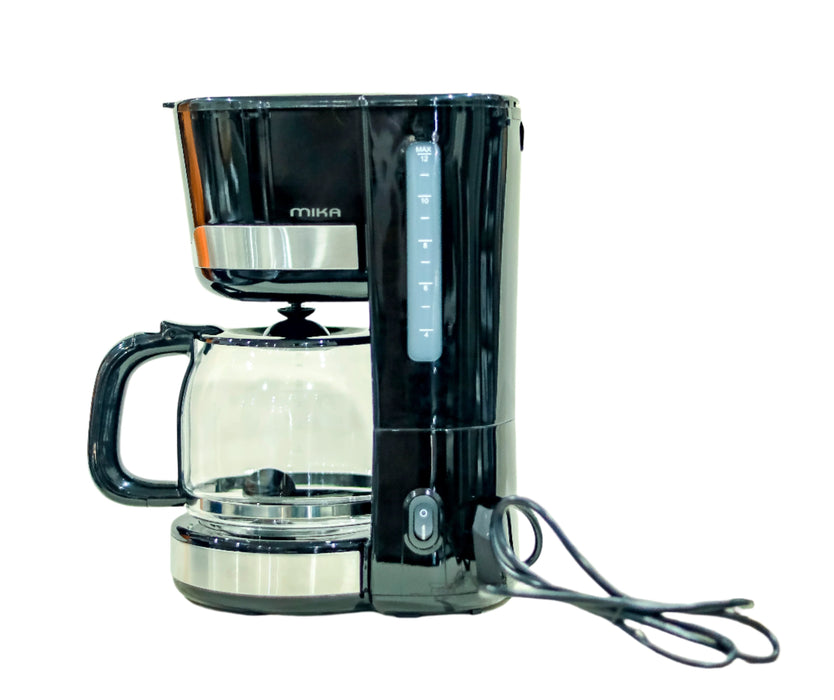 Machine à café Mika en acier inoxydable noir 1,8 litres 1000 watts