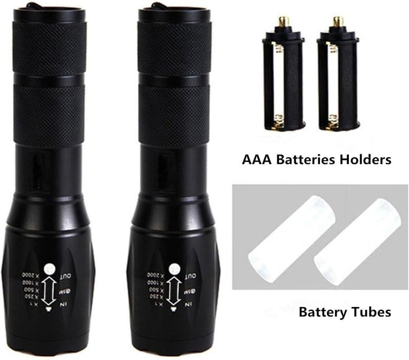 2 Pack Flashlights High Lumens, 5 Modes Zoomable LED Tactical Flashlight, Waterproof Handheld Flash Light for Camping Home Emergencies, Christmas Stocking Stuffers Gifts for Men, Camping Essentials