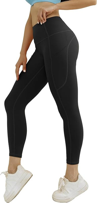 Match Womens High Waisted Active Yoga Pants with Pockets Tummy Control Workout Buttery Soft Leggings