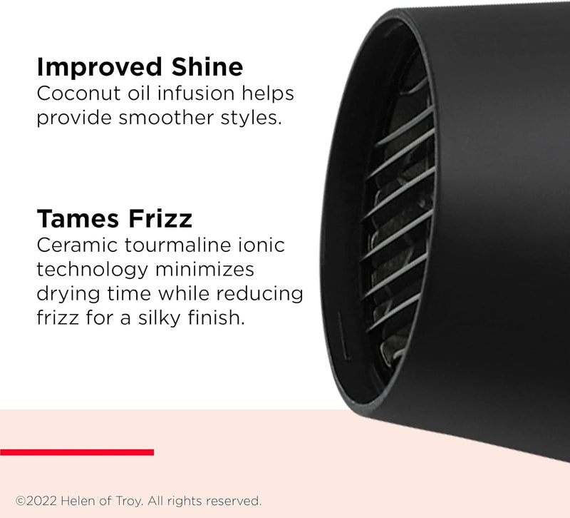 REVLON SmoothStay Coconut Oil Infused Hair Dryer with Diffuser | 1875W Blow Dryer Improves Shine for Smoother Styles and Tames Frizz for Silky Finish