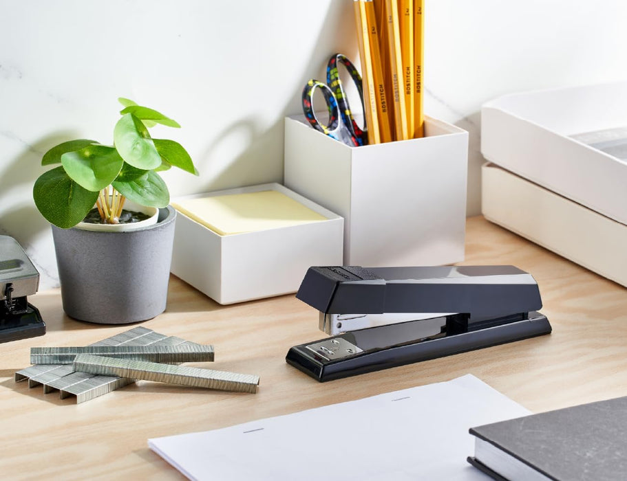 Bostitch Office Stapler, No-Jam Premium for Desktop, Includes 1,250 Staples, Full-Strip, 25 Sheet Capacity, Black| 3 Options