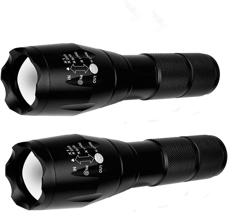 2 Pack Flashlights High Lumens, 5 Modes Zoomable LED Tactical Flashlight, Waterproof Handheld Flash Light for Camping Home Emergencies, Christmas Stocking Stuffers Gifts for Men, Camping Essentials