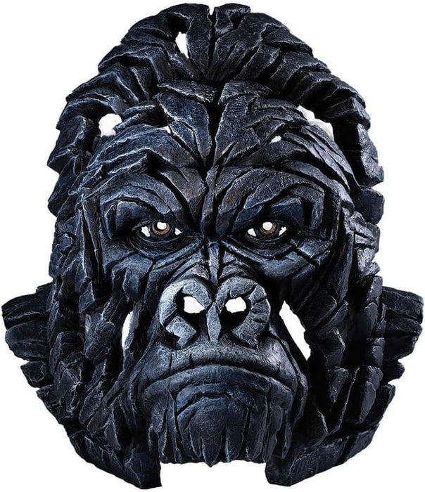 Enesco Edge Sculpture Gorilla Head Animal Bust Figurine, 15 Inch, Black