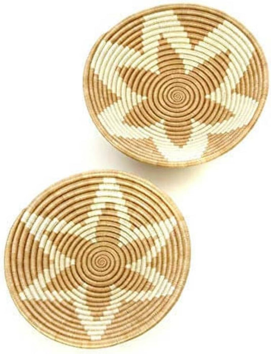 Generic Hand woven African Coiled Raffia BasketRwanda wall Basket