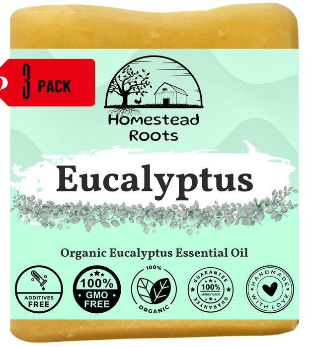 Handcrafted with Grass-Fed Beef Tallow and Organic Oils |Scented with Organic Essential Oils |Artisanal Bar Soap |3 Pack |Each Bar Unique, Beige|