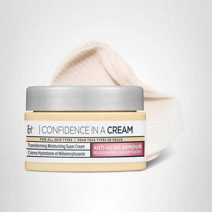 IT Cosmetics Confidence in a Cream - Hydrating & Anti Aging Face Moisturizer, Visibly Reduces Fine Lines & Wrinkles, Up To 48H Hydration, Repairs Skin Barrier, Squalane & Ceramides, For All Skin Types
