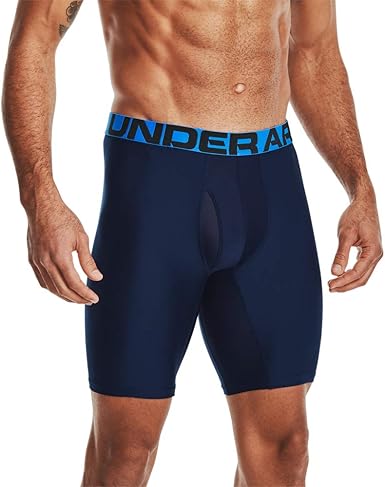 Under Armour Men's Multi-Pack Performance Tech Long-Leg Boxer Brief, 9" Inseam, All-Day Comfort