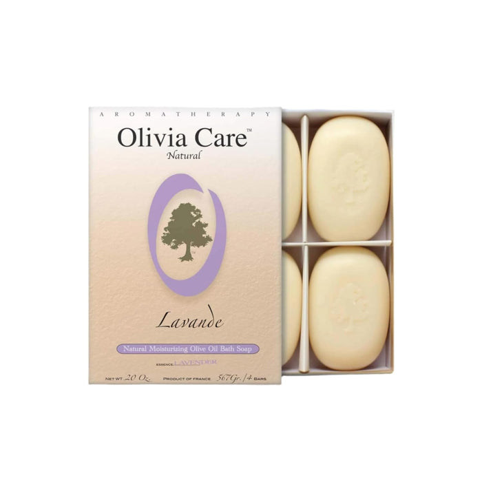 Olivia Care Bath & Body Bar Verbena Soap 4 Pack Gift Box Organic, Vegan & Natural Contains Olive Oil Repairs, Hydrates, Moisturizes & Deep Cleans Good for Sensitive Dry Skin