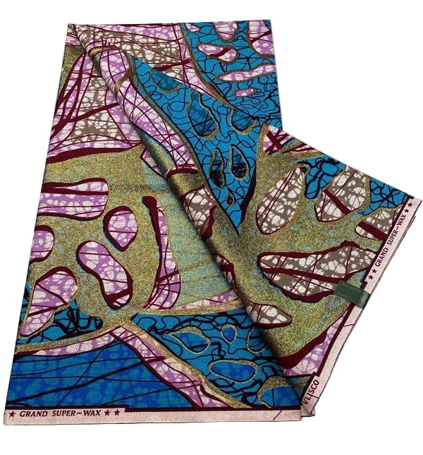 African Fabric Grand Super Wax Hollandais 6 Yards (Gr05)