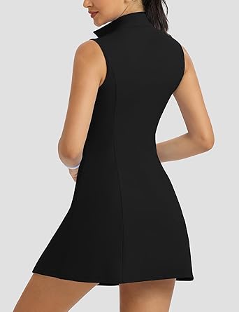 Fengbay Tennis Dresses for Women,Golf Dress with Shorts and Pockets for Athletic Dress Sleeveless Workout Dress