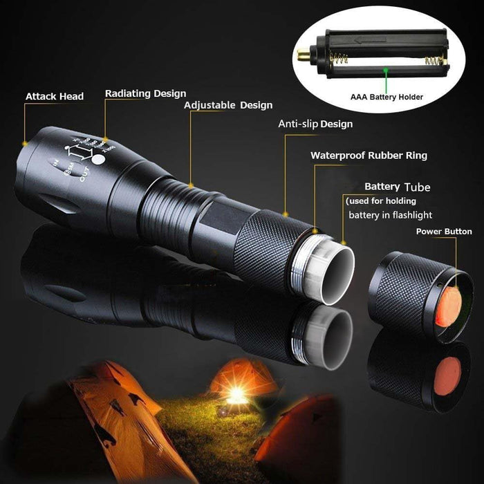 2 Pack Flashlights High Lumens, 5 Modes Zoomable LED Tactical Flashlight, Waterproof Handheld Flash Light for Camping Home Emergencies, Christmas Stocking Stuffers Gifts for Men, Camping Essentials