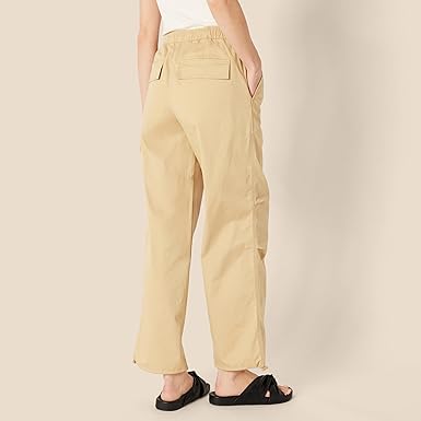 Essentials Women's Mid-Rise Baggy Loose-Fit Wide-Leg Parachute Pants