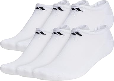 adidas Men's Athletic Cushioned 6-Pack No Show, Socks for Men