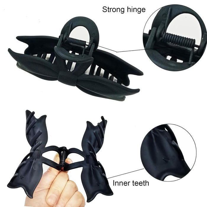 Pinzas de garra de lazo grandes para cabello grueso, pinzas de pelo gigantes para cabello largo de mujer, pinzas de mandíbula grande de 5" para cabello rizado, pinzas gigantes, 4 unidades