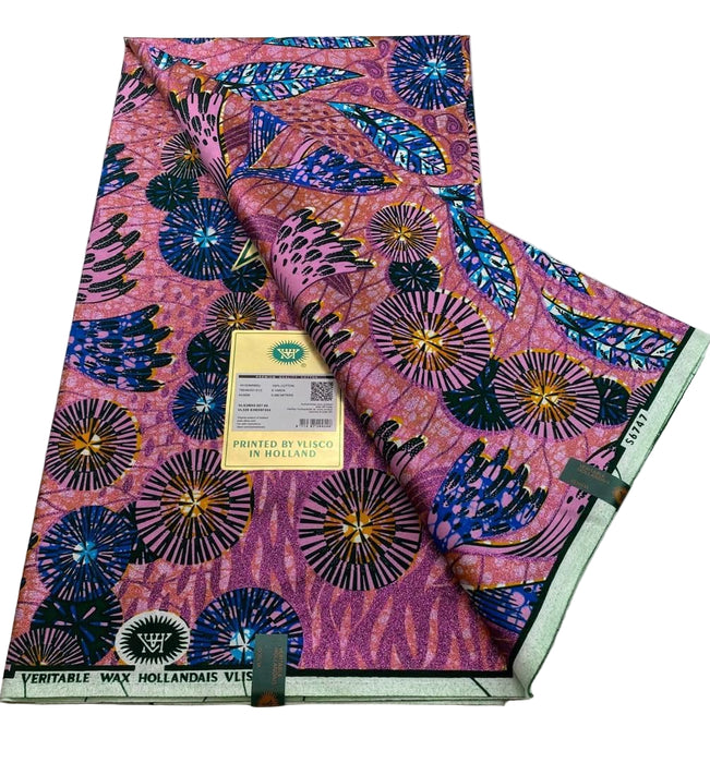 African Fabric Grand Super Wax Hollandais 6 Yards (Gd3)